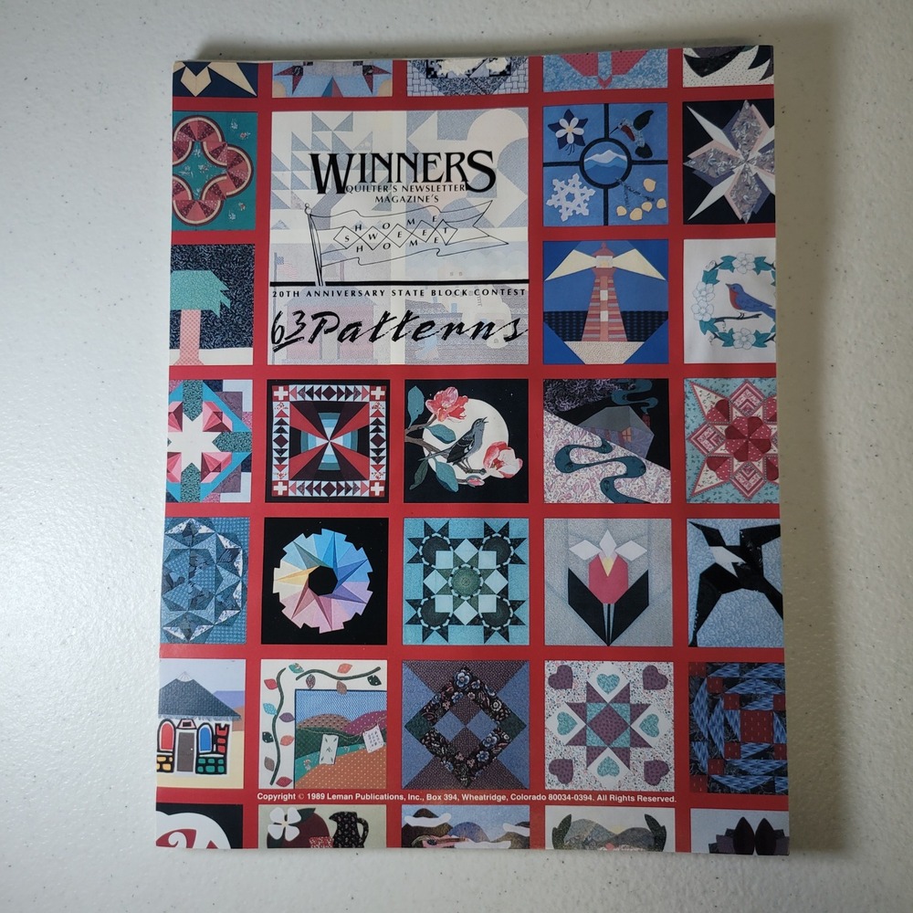Quilters Newsletter Winners 20th Anniv State Block Contest 63 Patterns 1989